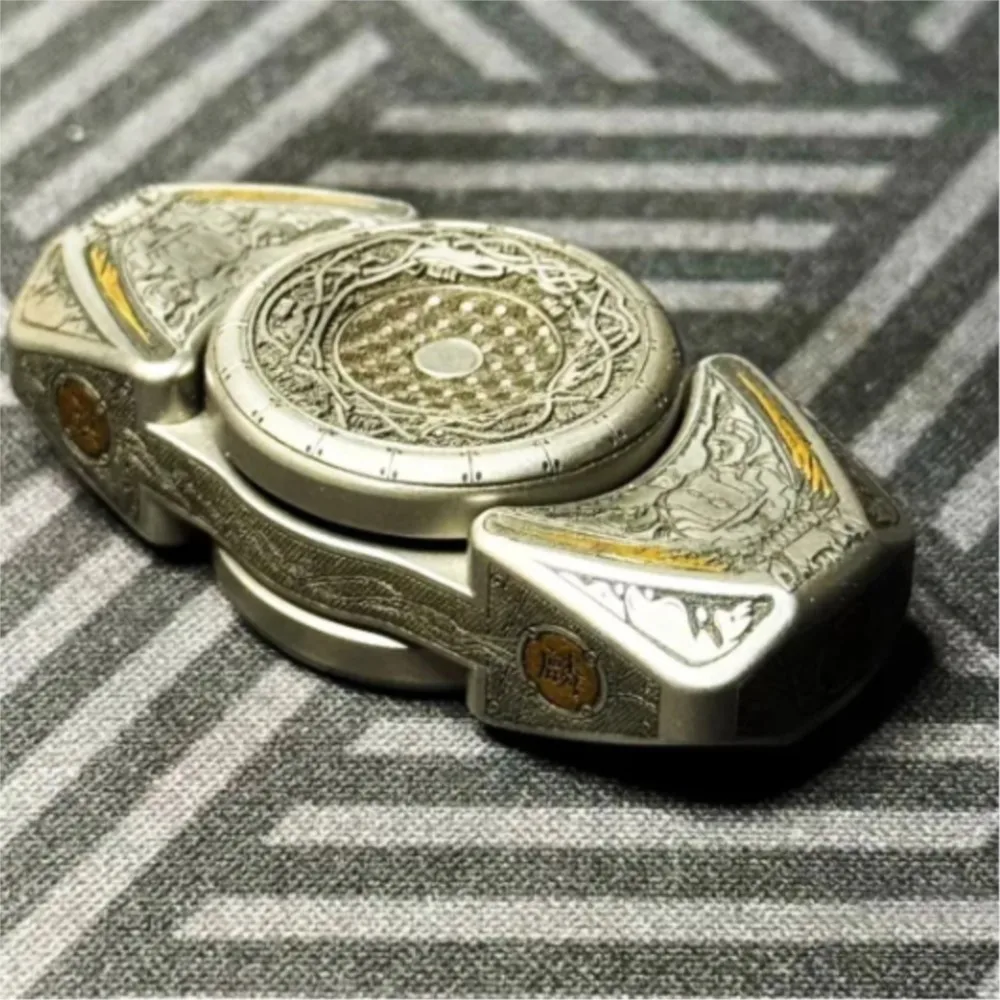 Spinmoon EDC Kylin geschnitzter Fidget Spinner Zweiblättriger Fidget Spinner Stressabbau-Spielzeug Fidget-Spielzeug Erwachsene Originaldesigns