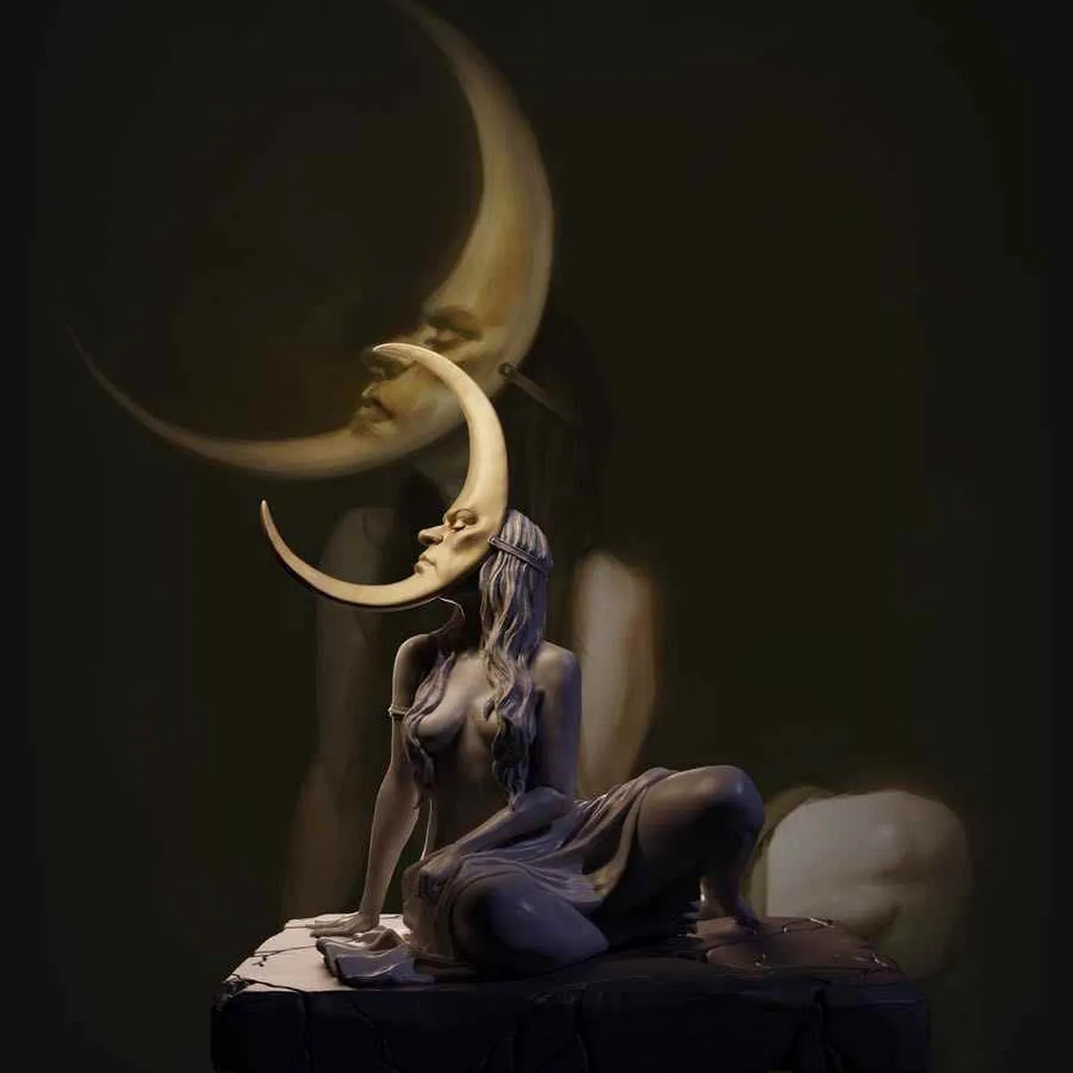 

1/24 resin soldier model GK - Fantasy theme - Moon Goddess - Unassembled and unpainted DIY kit - 1236C