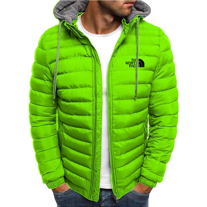 Windproof hooded men\'s jacket, warm coat, casual and comfortable, outdoor zipper jacket, street fashion, camping, winter 2024