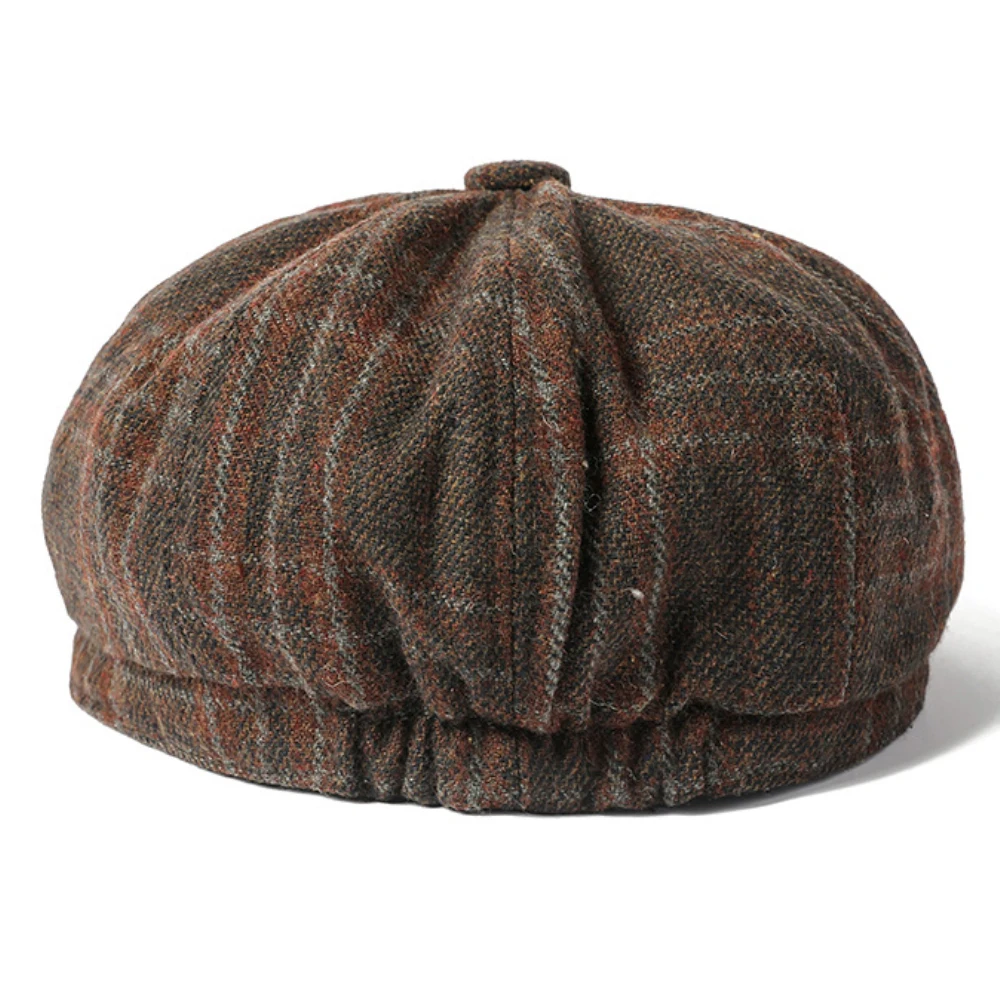 Boinas MZ4236 para hombres y mujeres, boina de lana Vintage de artista pintor, gorra plana de hiedra octogonal, boina de Otoño Invierno para hombre y mujer