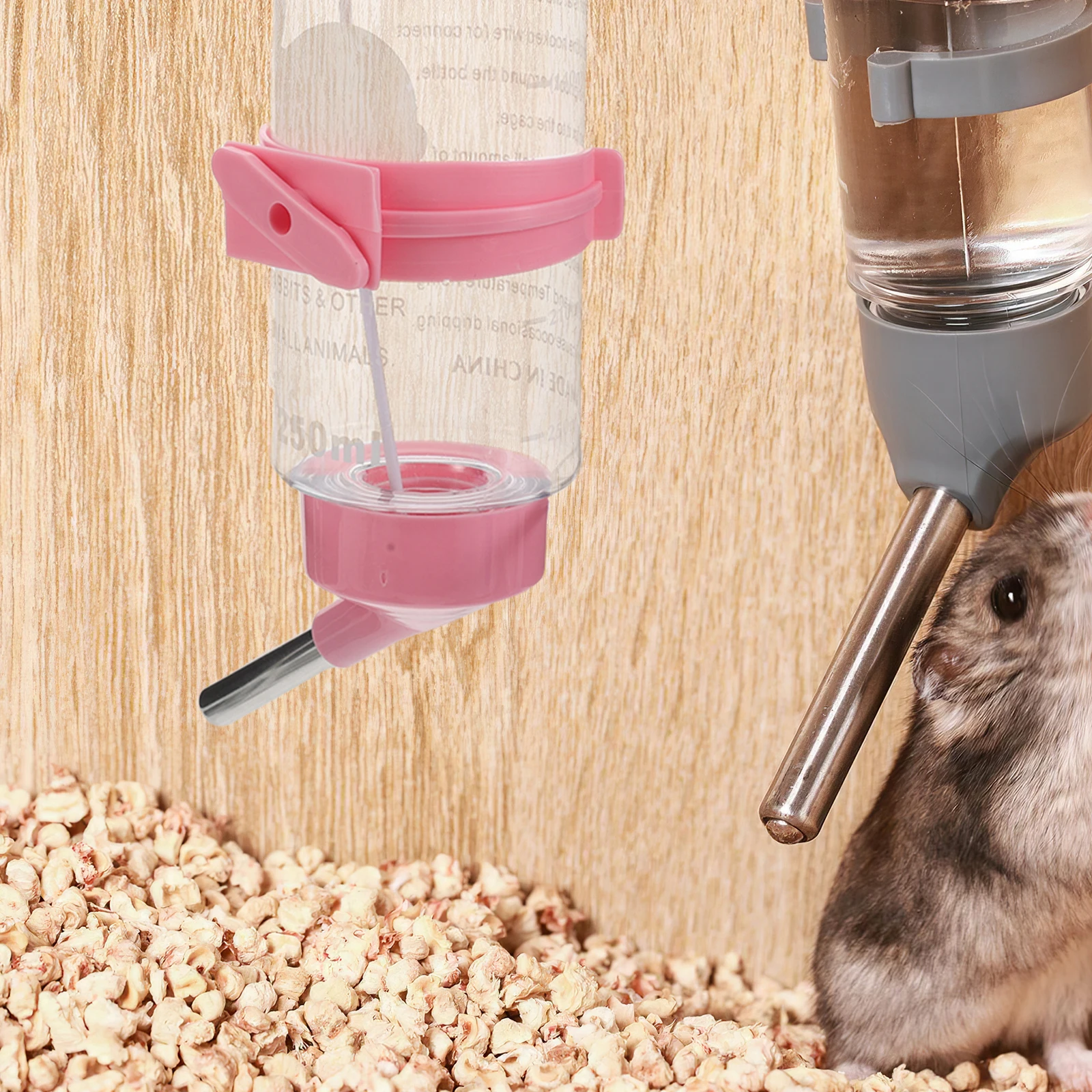 

5pcs Pet Water Dispenser 250Ml Leakproof Small Animal Drinking Bottle For Hamster Rabbit Chinchilla Hanging Feeder For Crates