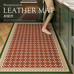 American Kitchen Rug Home Pvc Leather Floor Mat Large Area Anti-fouling and Oil-proof Carpet Anti-slip Carpets for Living Room
