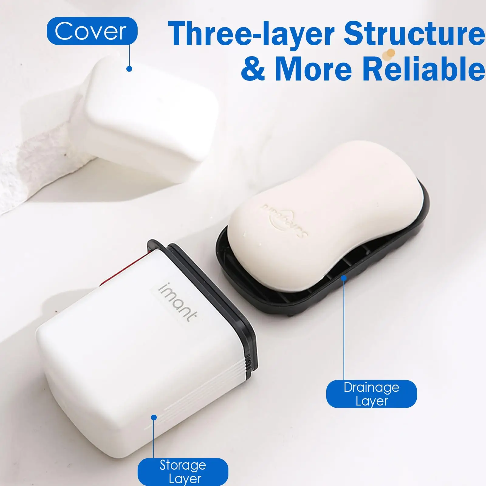 Travel Soap Case Container Box Travel Soap Dish with Draining Layer Portable Soap Holder for Traveling bathroom gadgets