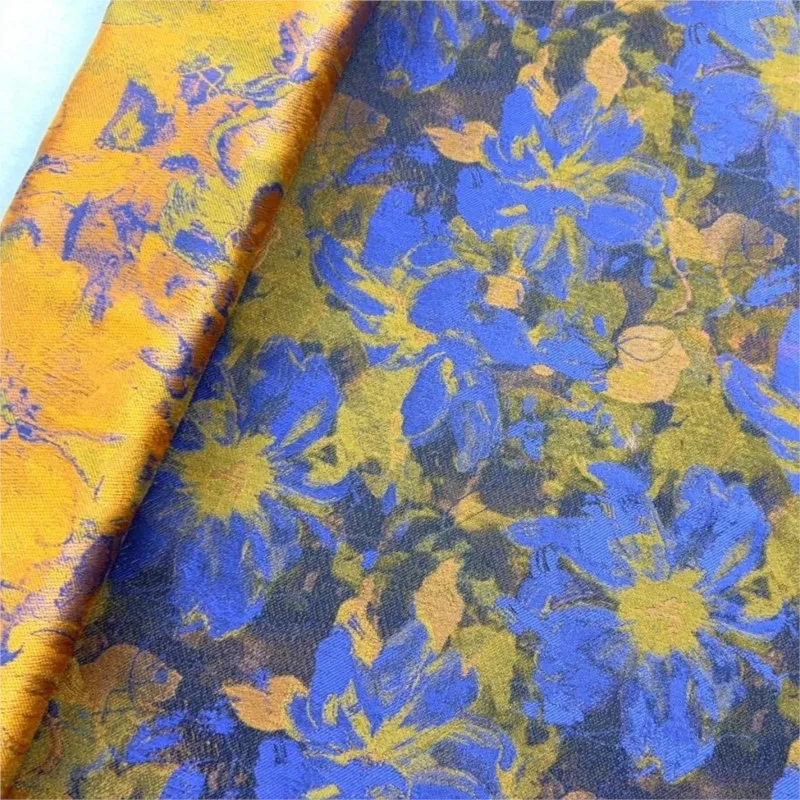 wool imitation acetic acid Chinese jacquard gold thread ancient-style packaging clothing fabric
