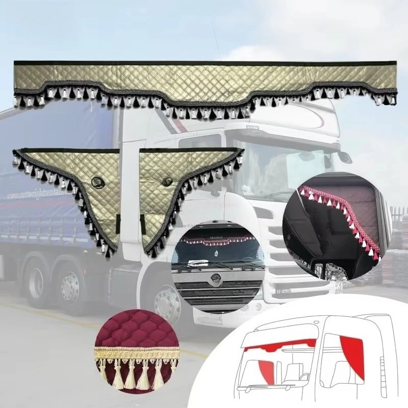 Truck Front and Side Window Curtains for Volvo FH Euro 6/Mercedes Actros/Scania/Sitrak/FAW/HOWO/DAF/MAN TGA - view 3