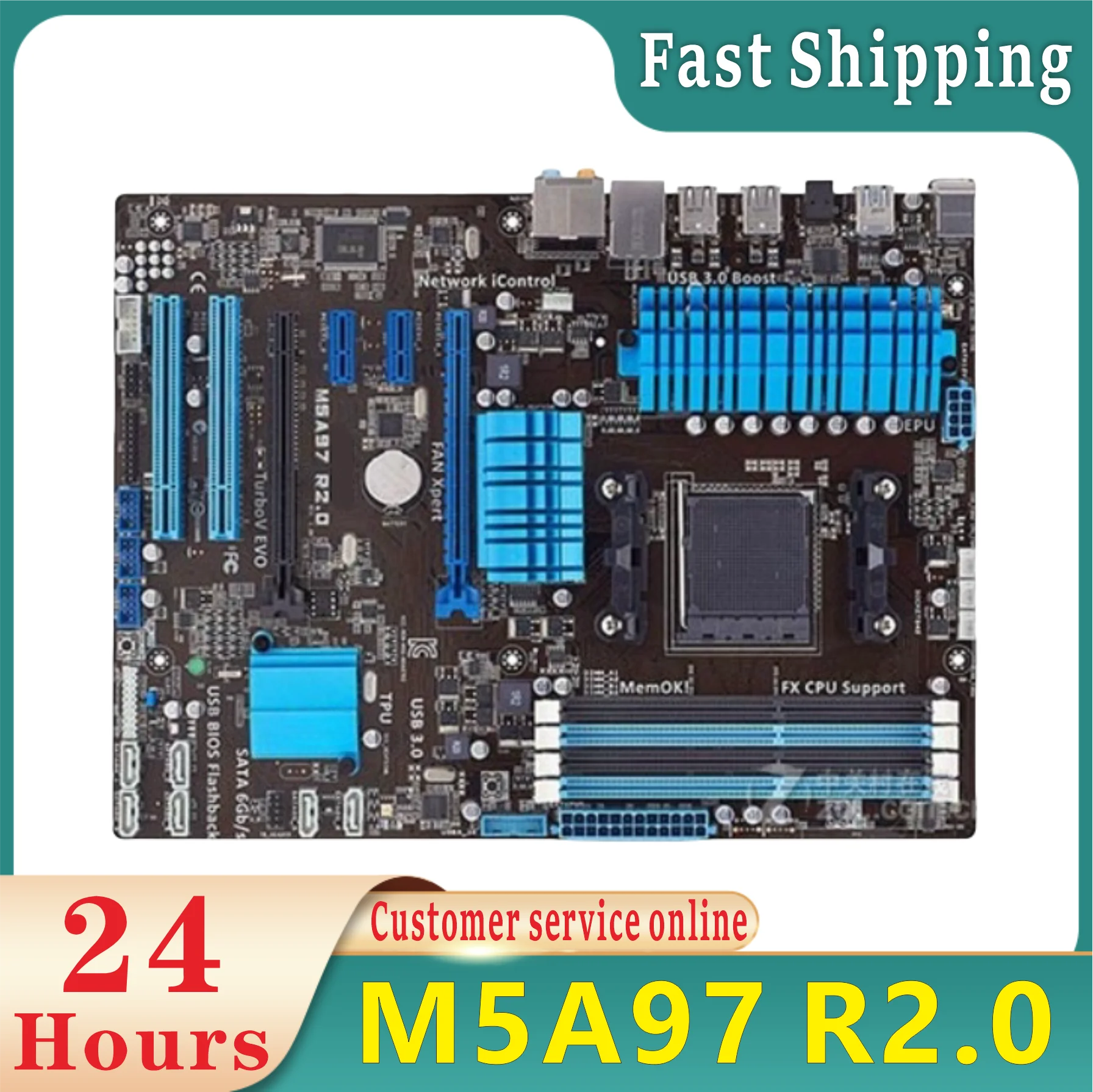 

100% протестировано, оригинальная розетка M5A97 R2.0 AM3+ DDR3 USB2.0 USB3.0 32 ГБ 970 для настольного компьютера