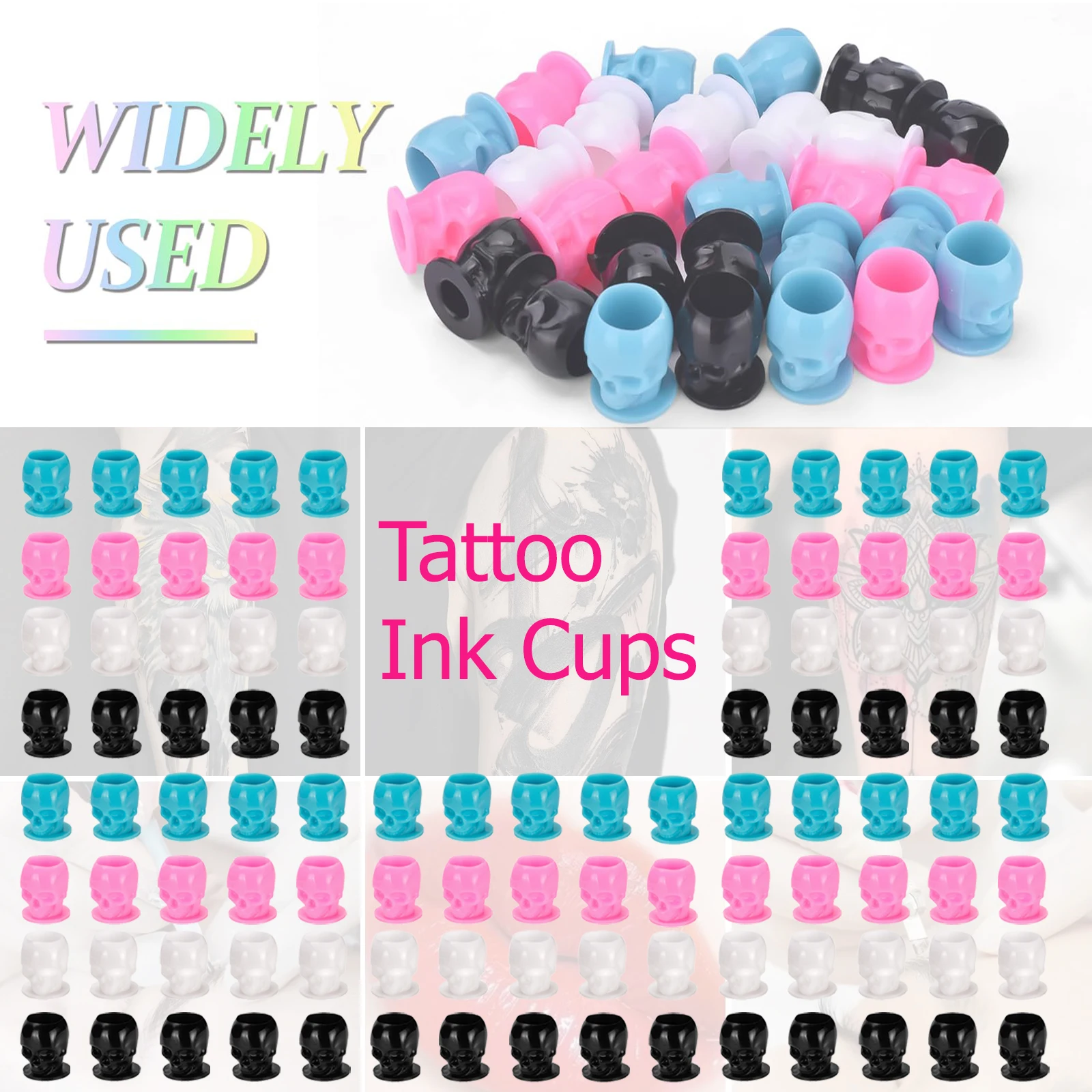 

DQFART, 4 стиля, одноразовые чашки с чернилами для микроблейдинга, держатель для пигмента для перманентного макияжа, крышка-контейнер, аксессуары для татуировок