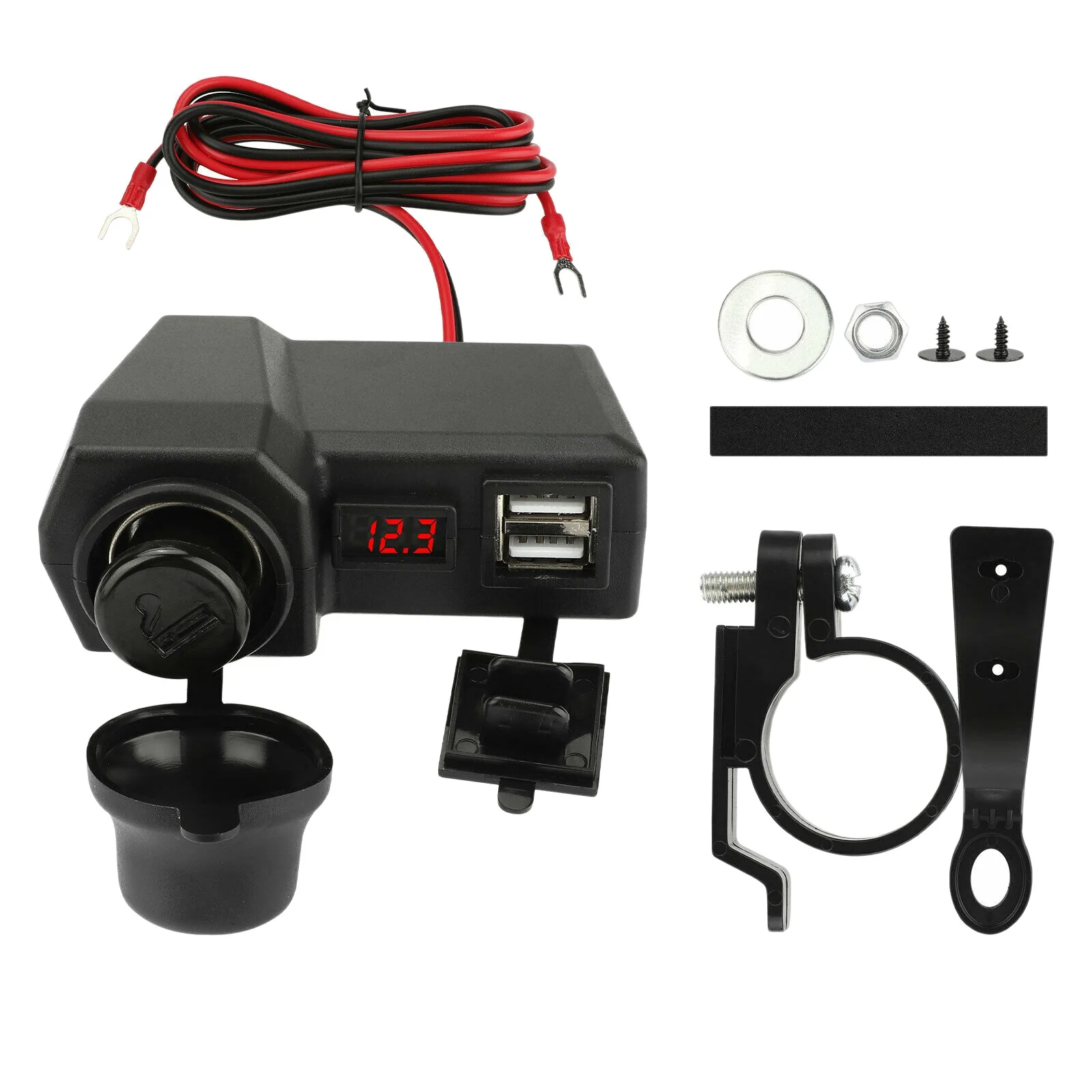 

Waterproof Motorcycle Handlebar Dual 2 USB Phone Charger Lighter Socket Motorcycle