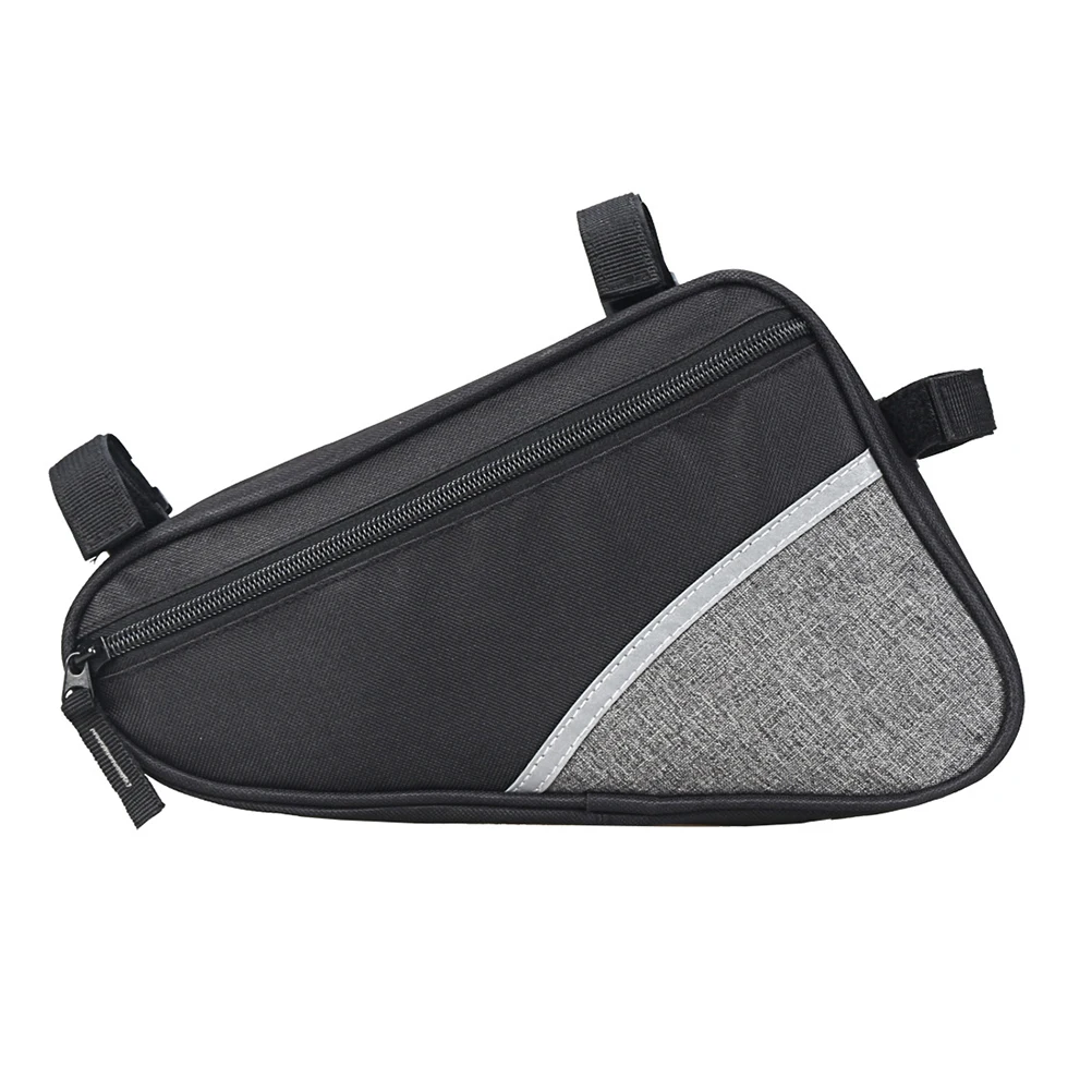 

Waterproof Bike Frame Bag Mountain Road Cycling Durable Medium Capacity Easy Install Removable Front Tube Pouch Bag Grey