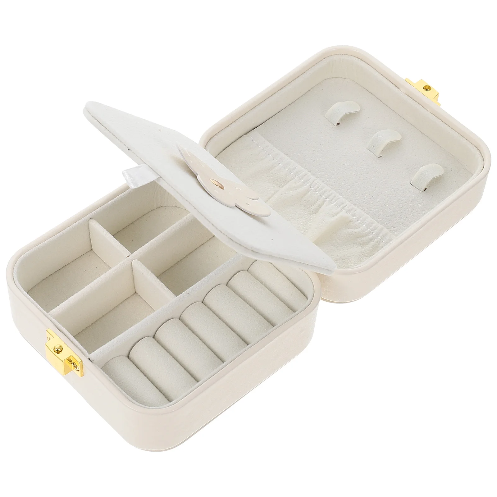 

Portable Jewelry Box Women Large Travel Organizer Case Container Holder Gift Durable Storage Small Accessories Velvet Mirror