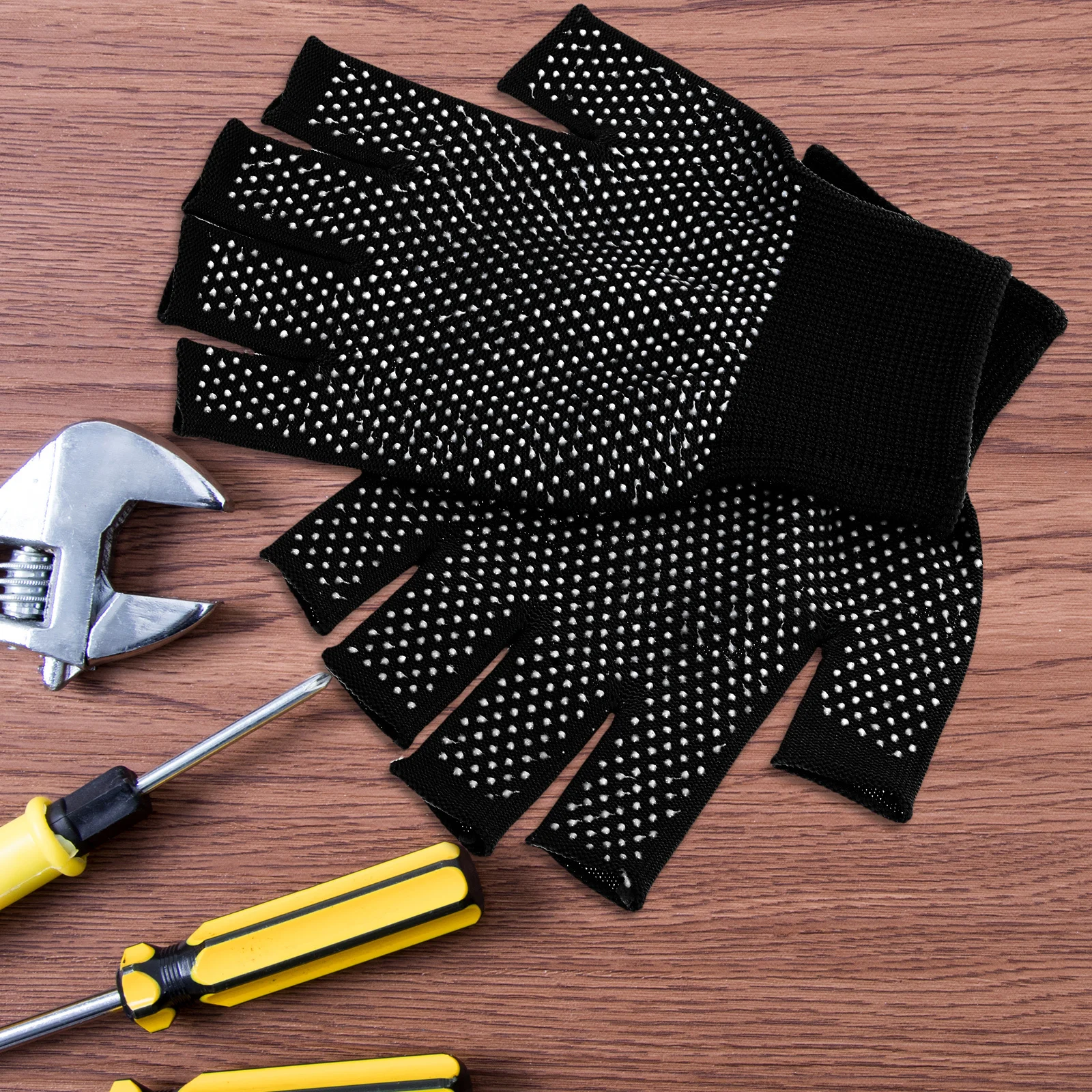 5 قطع قفازات العمل بدون أصابع المضادة للانزلاق قفازات الشتاء الدافئة للرجال النساء تنفس خفيفة الوزن القيادة الدراجات المشي لمسافات طويلة الباردة #6