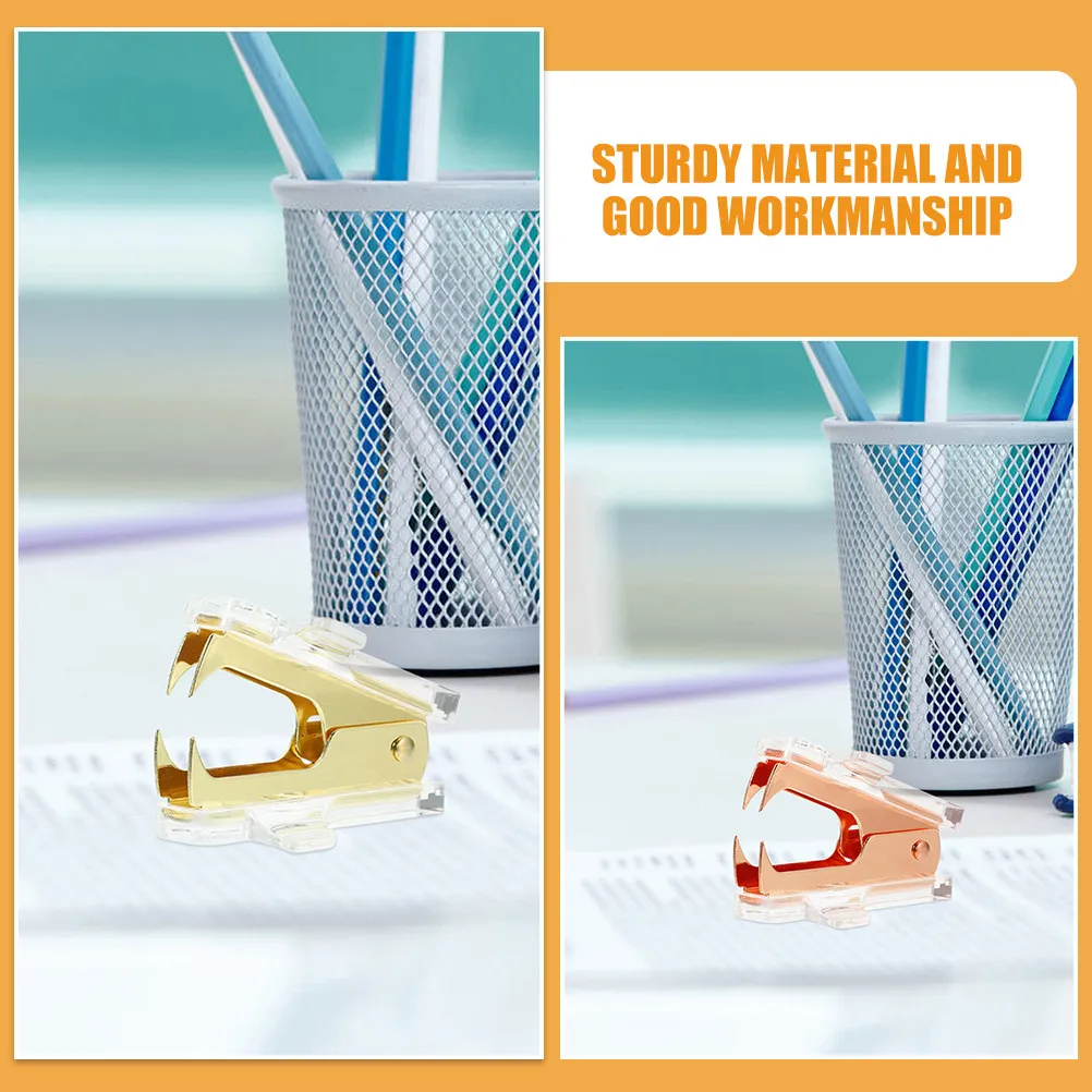 

Набор из 2 мини-степлеров-дестеплеров: портативный, для офиса, прочный, металлический, эргономичный, маленький, экономящий усилия инструмент для удаления скоб