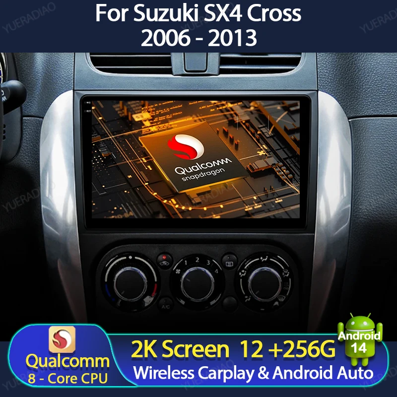 

Автомагнитола на Android 14 для Suzuki SX4 2006 - 2014 для Fiat Sedici 189 2005 - 2014 мультимедийный плеер NAVI GPS 4G WIFI Carplay Auto