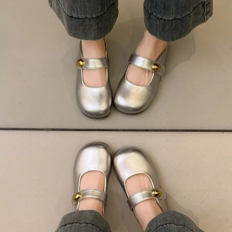 Women's Low Heel Outdoor Wear Closed Toe Slip on Mule Mary Jane Casual Slipper Korean Style 2026 Spring Autumn New Arrival