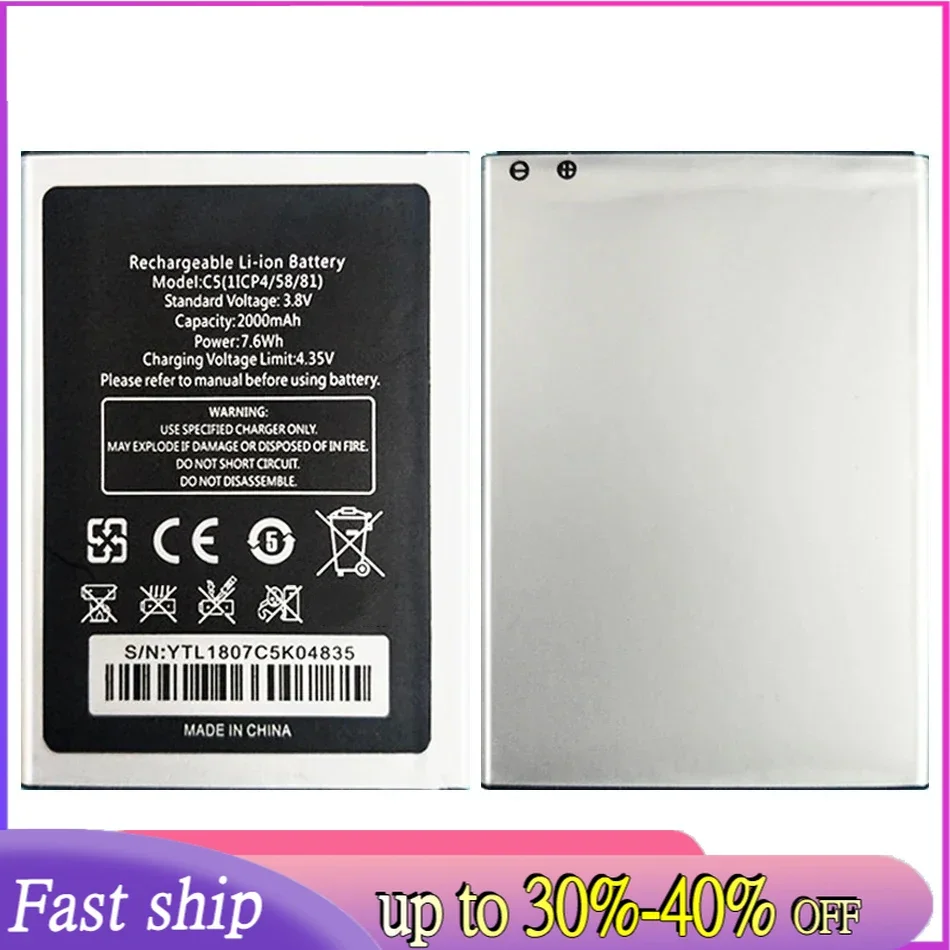 

2000mAh Replacement Battery for OUKITEL C5 Pro Batteria with Tracking Number