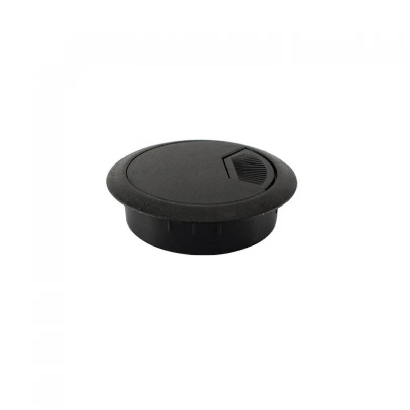 Black Plastic Round Junction Box Universal for Office Home Computer Desks