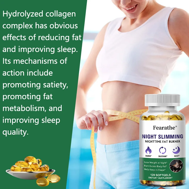 

Nighttime Fat Burner & Sleep Supplement with Melatonin & Collagen - Belly Fat Reduction, Metabolism Boost & Appetite Control