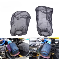 Universal Car Air Filter Protective Cover Waterproof Oilproof Dustproof for Cylindrical High Flow Air Intake Filters Black