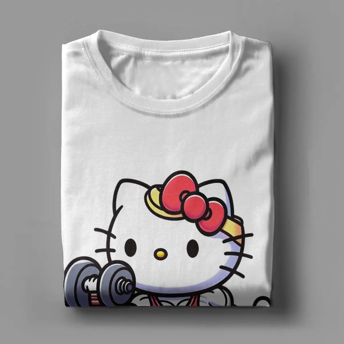 Ufficiale Hello Kitty Training Muscle Cute Funny T-Shirt uomo Cartoon Funny Cotton Tees maglietta a maniche corte Plus Size merchandise