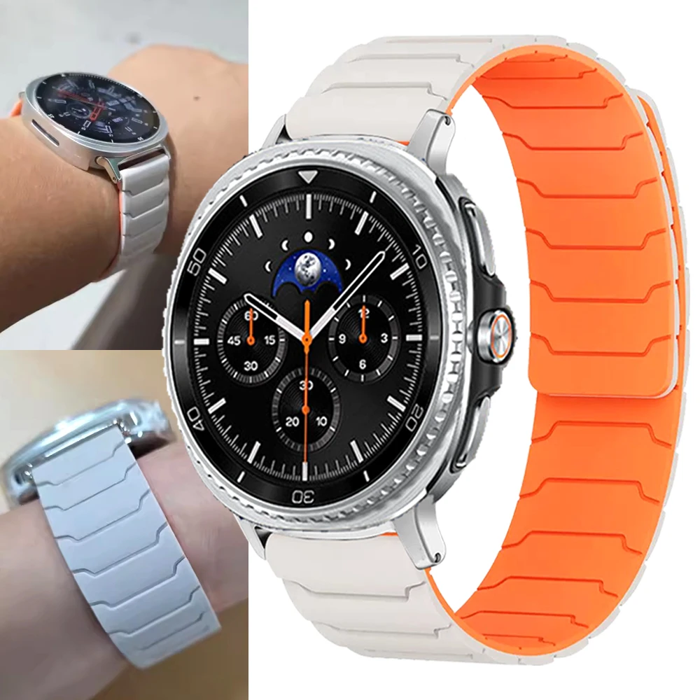 Magnetisches Band für Samsung Galaxy Watch 8 44 mm 40 mm, Silikon-Schlaufenarmband, Ersatz für Watch 8 Classic 46 mm Armbandzubehör