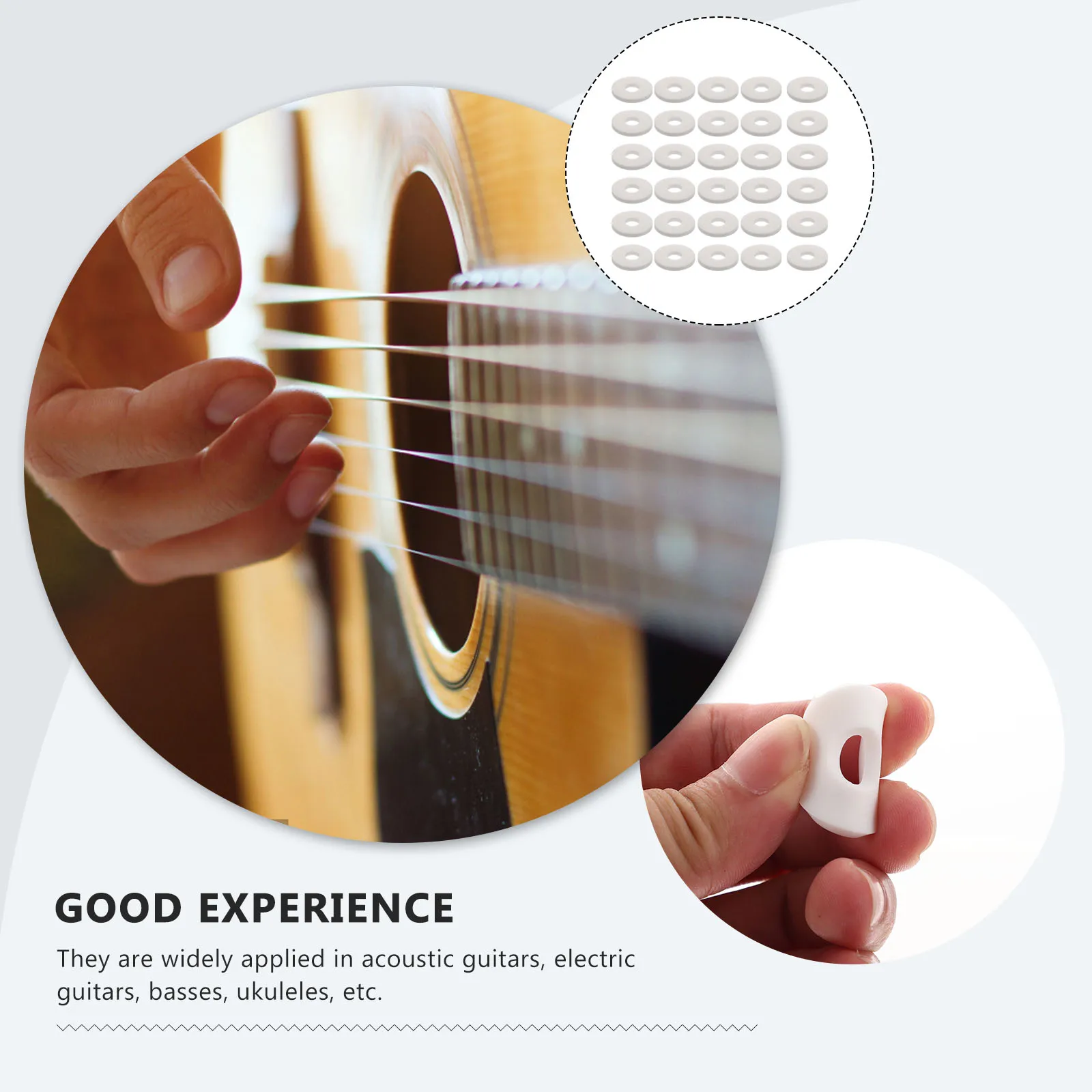 

30Pcs Silicone Guitar Strap Locks Anti-Slip Pads Anti-Drop Blocks for Bass Electric Acoustic Guitar Accessories