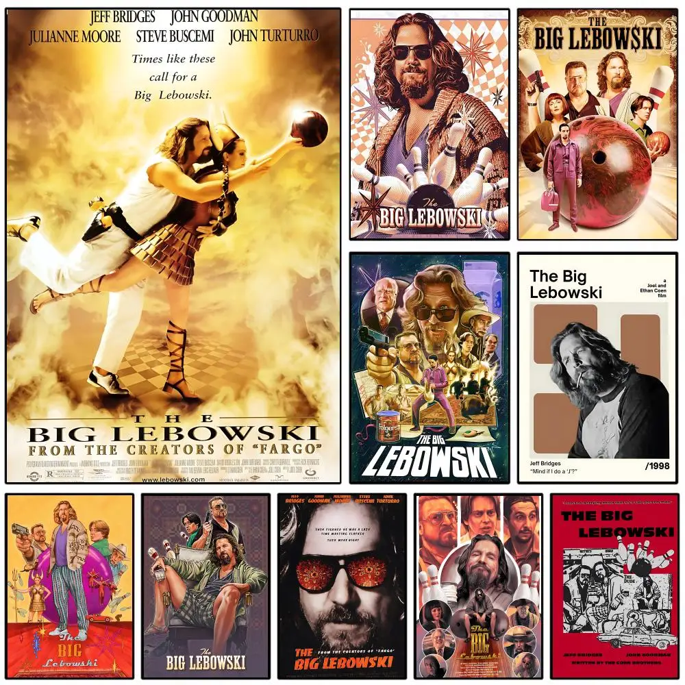Movie The Big L-Lebowski Poster Wall Poster Self-adhesive Waterproof for Bedroom/e-sports Room Family Life Pet Anime