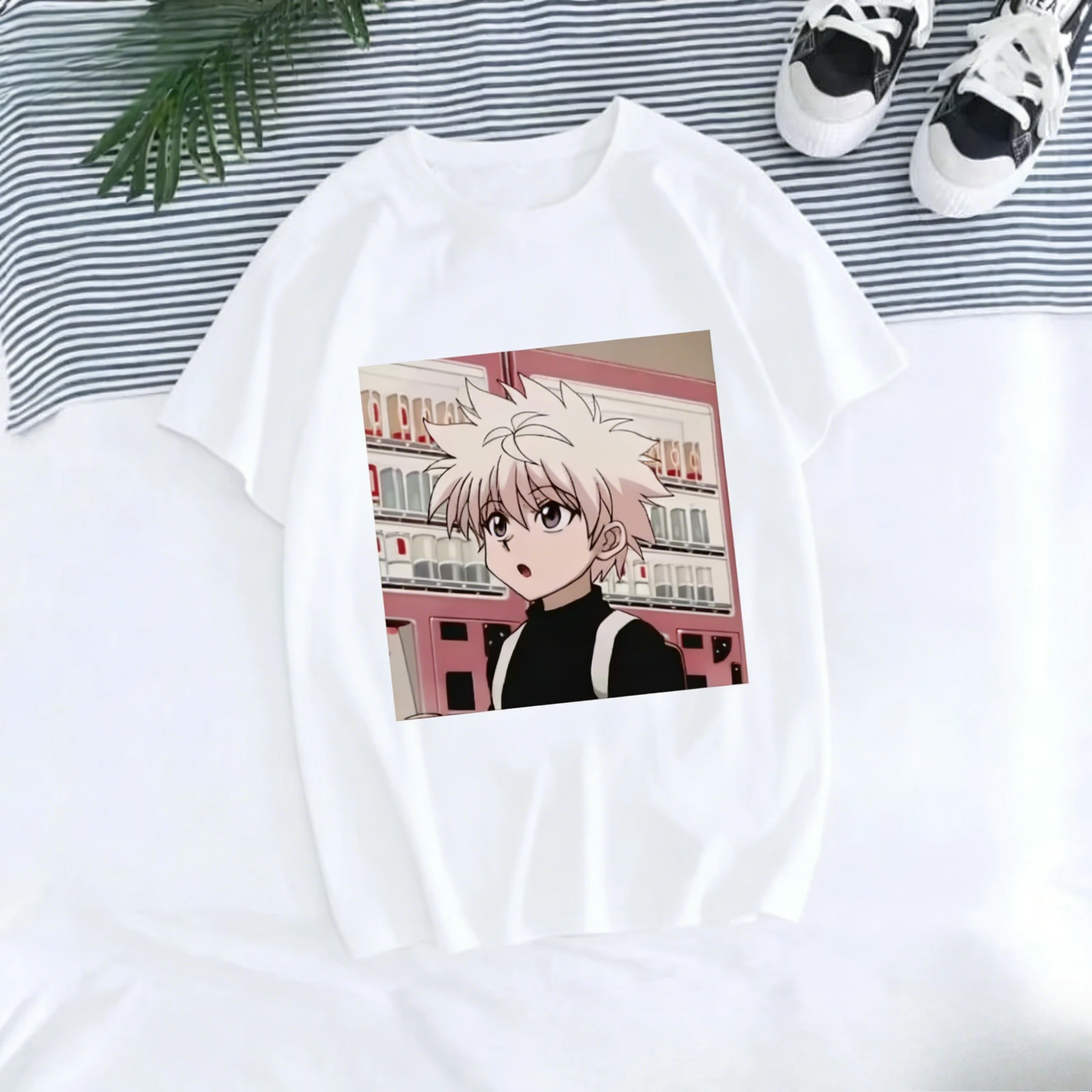 

Cool Tops Anime T-shirt Japan Manga Hisoka Killua Zoldyck Kawaii Short Funny T Shirts Kurapika Devil Eye Tee Huntertwo X