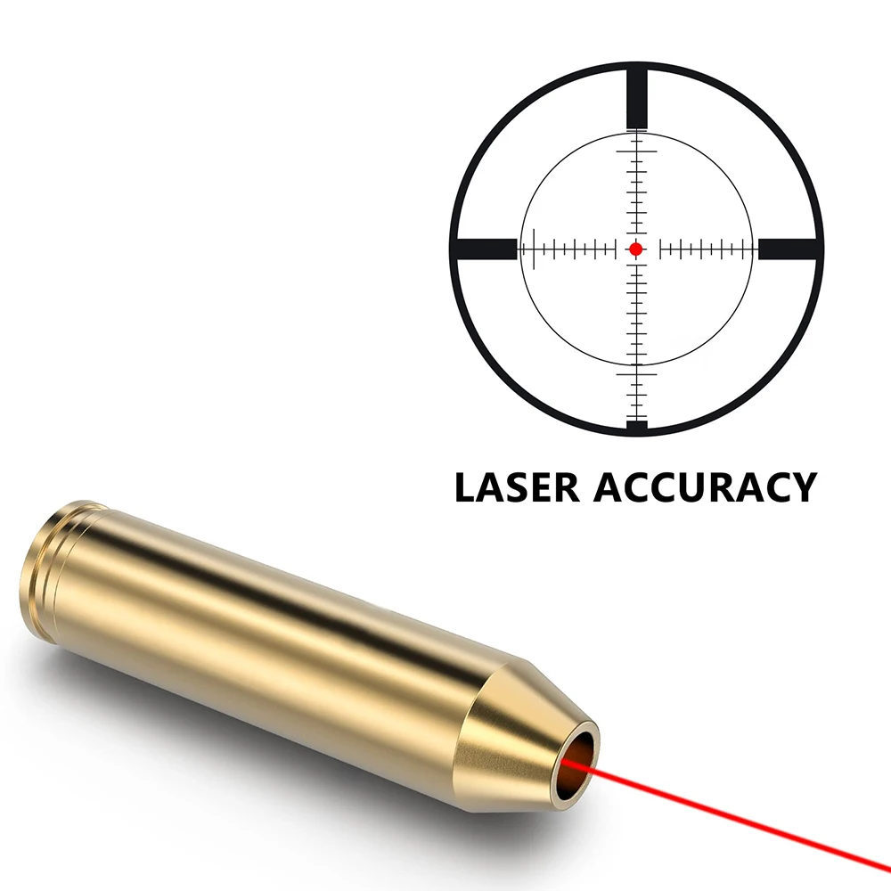 Tactical Red Dot Laser Bore Sighter Training Bullet Laser Pointer Cartridge Sighter 9mm/.223/.308/5.45x39/7.62x39/12GA/20GA