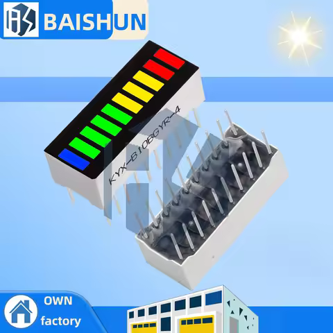 10 grid digital segment LED light bar super bright 2 red+3 yellow+4 green+1 blue light flat tube B10BRYGB