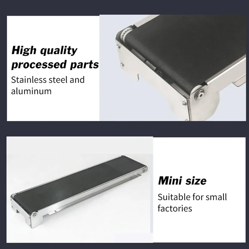 Mini Conveyor Belt Machine 600mm/552mm Automatic Track Stainless Steel Small Conveyor 24V for Vending Machine Cargo Lane Channel