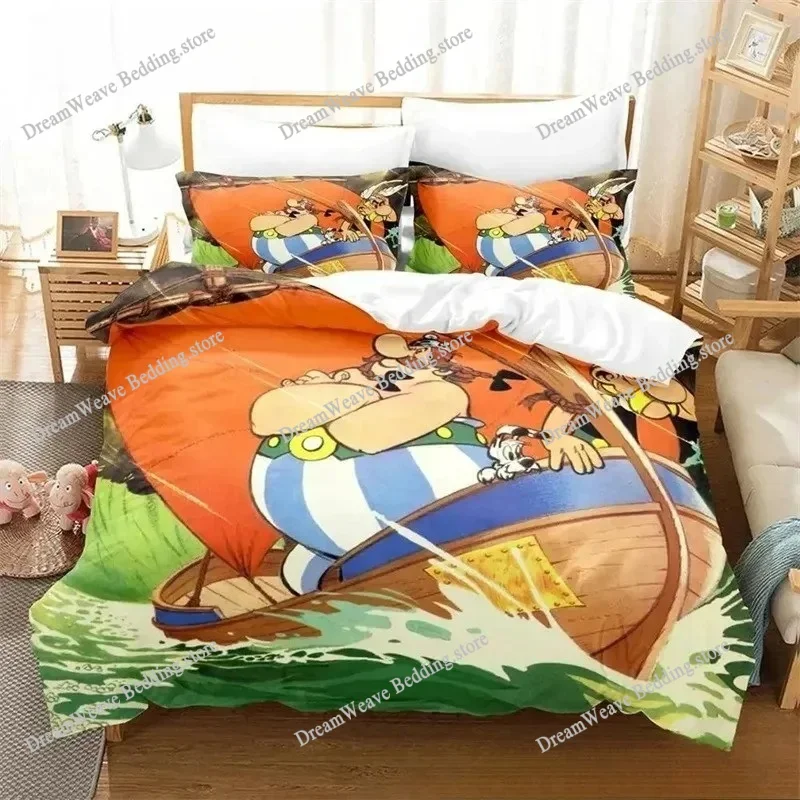 

3D Printed Anime Gaul Hero Asterix Bedding Set Duvet Cover Bedroom Comforter Single Twin King _Size Quilt Cover Home Textiles