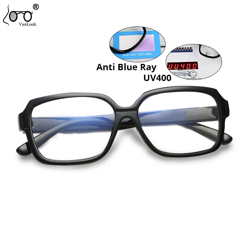 

VANLOOK Men Anti Blue Ray Computer Glasses Women Anti Glare Big Polygon Spectacle Frame Clear Lens Blocking UV400