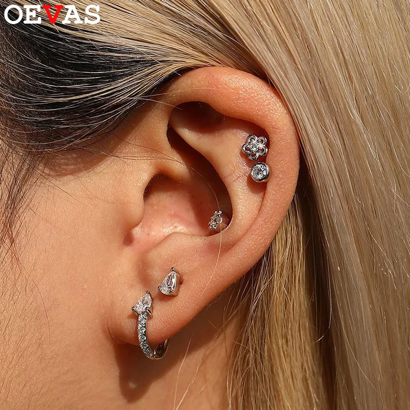 

Серьги-гвоздики OEVAS Real D Color VVS1 с муассанитом для женщин, 100% серебро 925 пробы с покрытием из 18-каратного золота, для вечеринок, одиночные серьги-гвоздики, ювелирные изделия