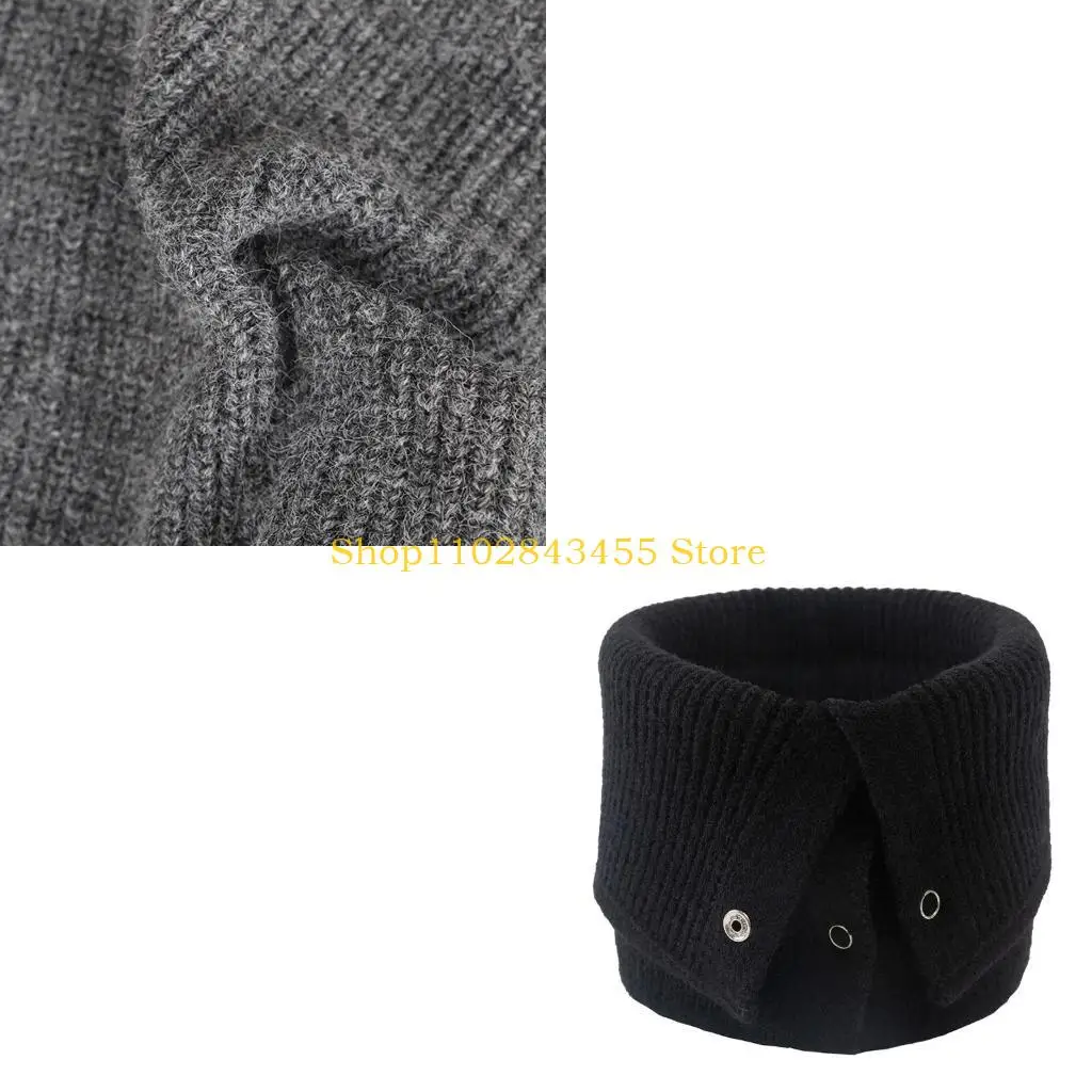49MC Knitted Scarf For Women Collar Scarf Neck Warmer Casual Scarfs Neck Wrap Neckerchief Decorative Scarfs