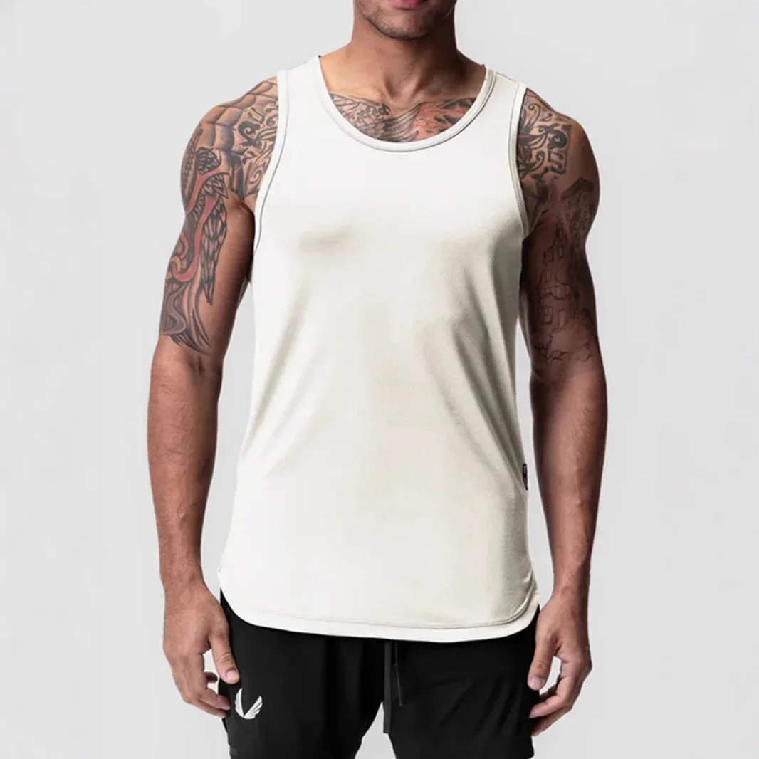 

Men's Gym Tank Top Fitness Workout Training Stringer Singlets Summer Quick Dry Basketball Sport Sleeveless Shirt Running Vest