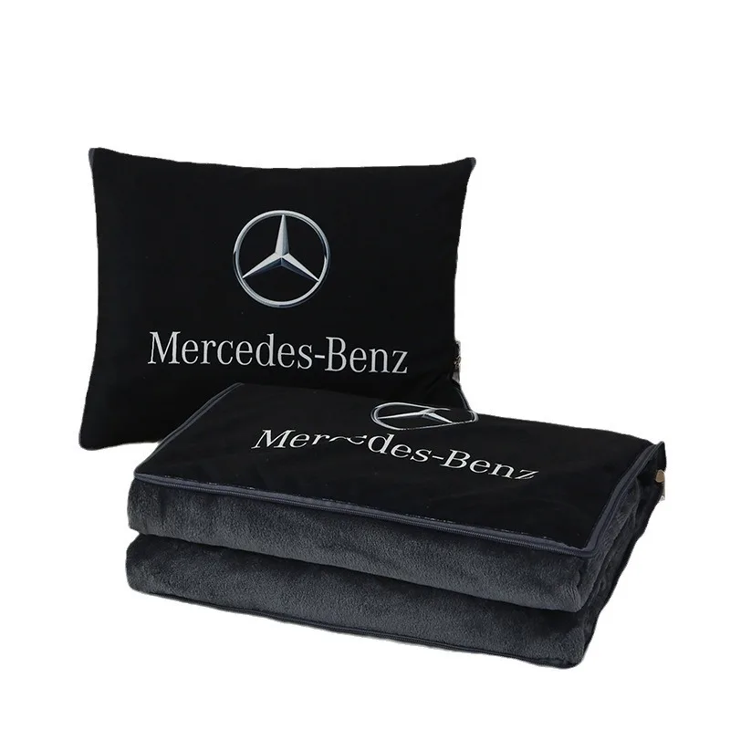 Mercedes Benz S/C/E-Class car pillow and blanket dual-use E300L C260L rear GLC four season blanket GLB220