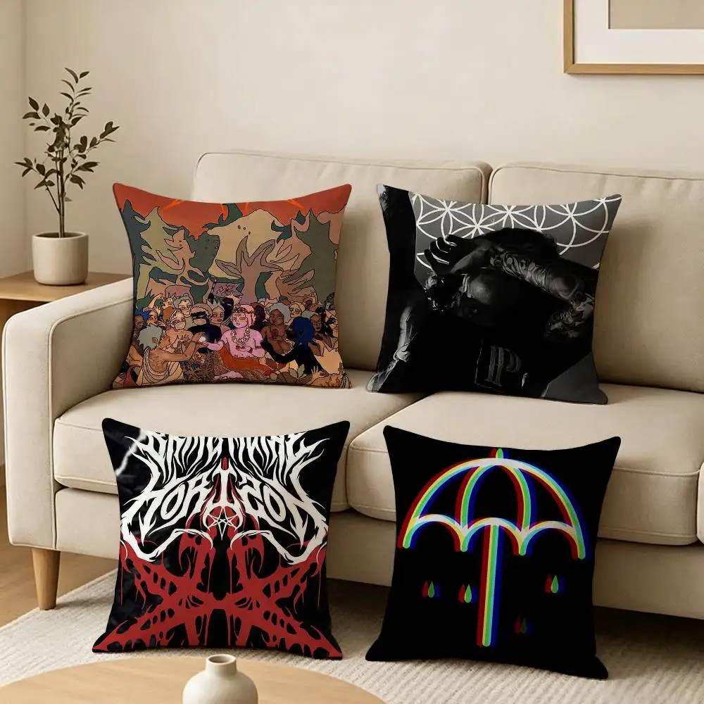 Bring Me The H-Horizon BMTH Square Double-Sided printed Pillow Case Bedroom Bedside Pillow Sofa Cushion Cover