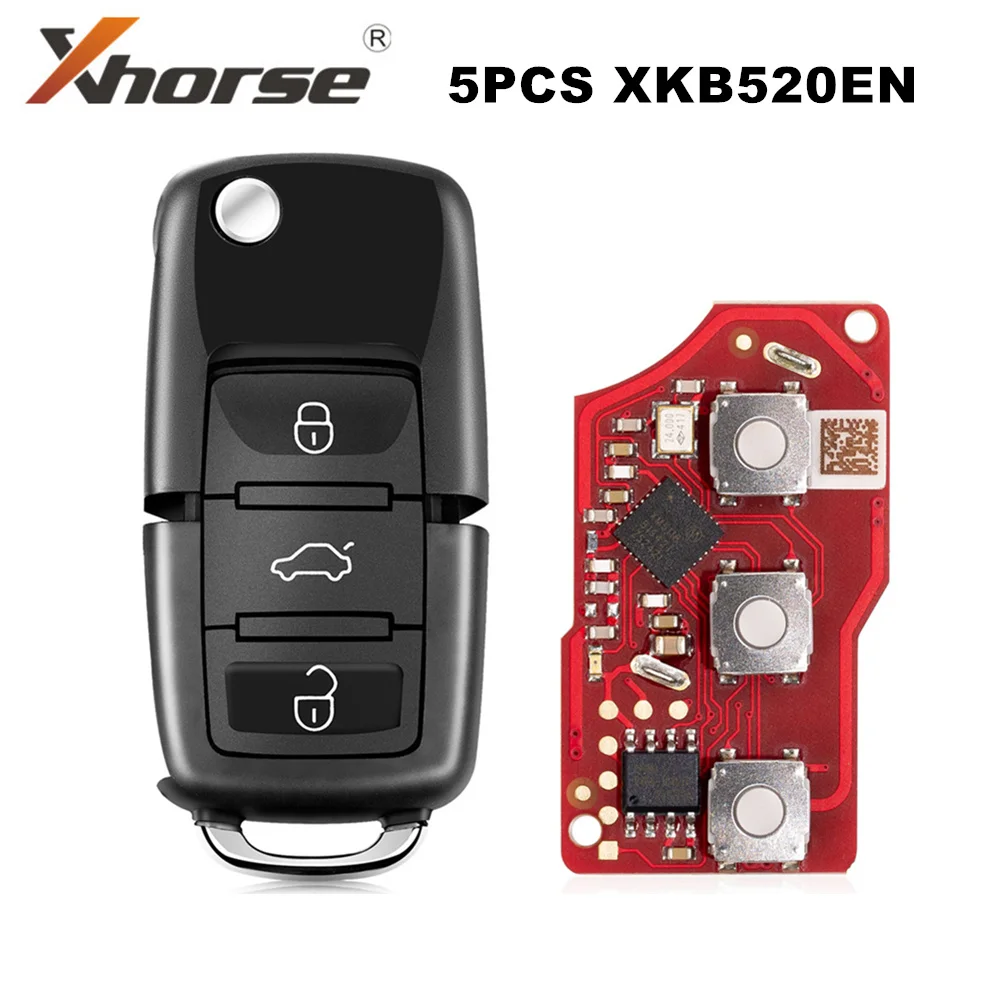 Xhorse XKB520EN 2nd Generation Wire Remote Key for Volkswagen B5 Type 5pcs/lot