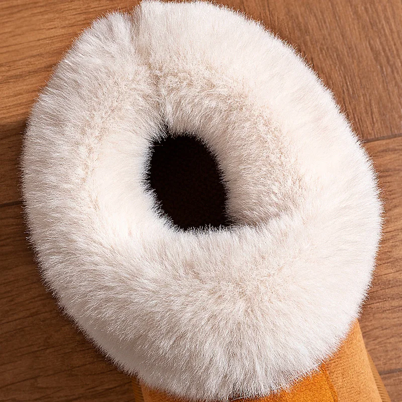 Casual Flauschige Warme Schnee Stiefel für Frauen Plattform Nicht Rutsch Verschleiß Beständig Pelz Stiefel Frau Verdicken Plüsch Gemütliche Baumwolle Schuhe Dame – Detail 4