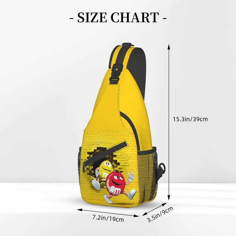 Cartoon Chocolate Candy Sling Bags for Travel Hiking Crossbody Chest Backpack Shoulder Daypack