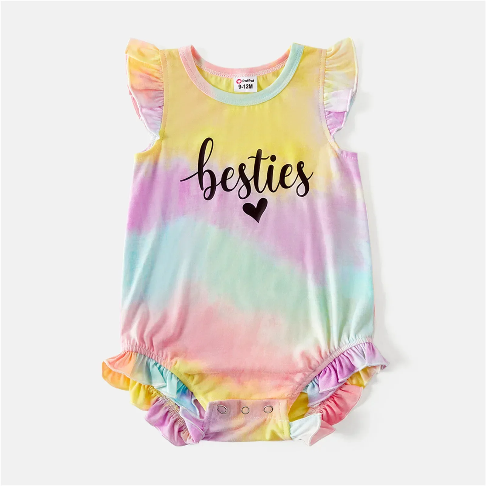 PatPat Mommy and Me 95% Cotton Short-sleeve Letter Print Tie Dye Drawstring Ruched Bodycon T-shirt Dresses  Casual/Outdoor