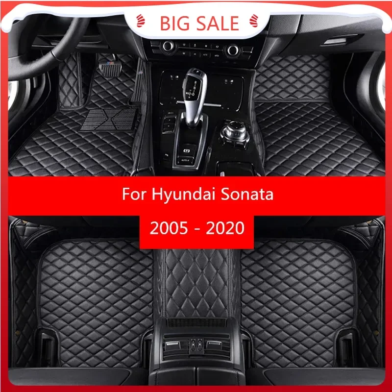 Brand  Car Floor Mats For Hyundai Sonata 2006-2016 2017 2018 2019 2020  Flash Mat Leather Custom Auto Foot Pads Automobile Carpe