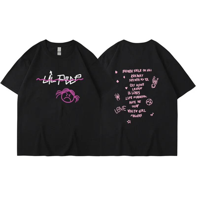 Raper Lil Peep T Shirt Mężczyźni Kobiety Moda T-shirt Bawełna Tshirt Dzieci Hip Hop Tops Tee Music Tshirt Boy Tees Odzież Męska Lato