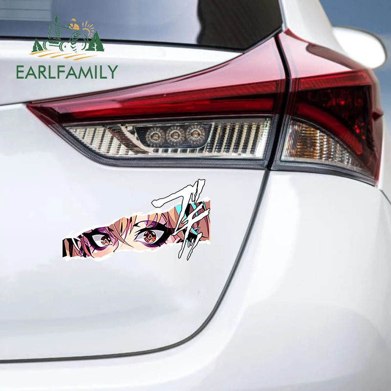 EARLFAMILY Bunny Annjelife Fanart Car Sticker Hot Cartoon Sketch Waifu Decal Chibi Big Head Peek Girl Graffiti Anime Stickers view 3