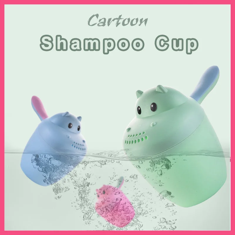 

Cartoon Infan Shampoo Cup Shower Water Baby Bath Caps Children ing Spoons Child Washing Hair Kids Tool