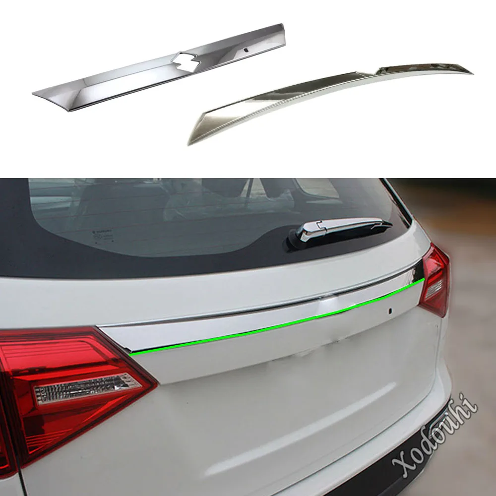 For Suzuki Vitara 2016 2017 2018 2019 2020 Body ABS Chrome Rear License Plate Door Bottom Tailgate Frame Plate Trim Lamp Trunk