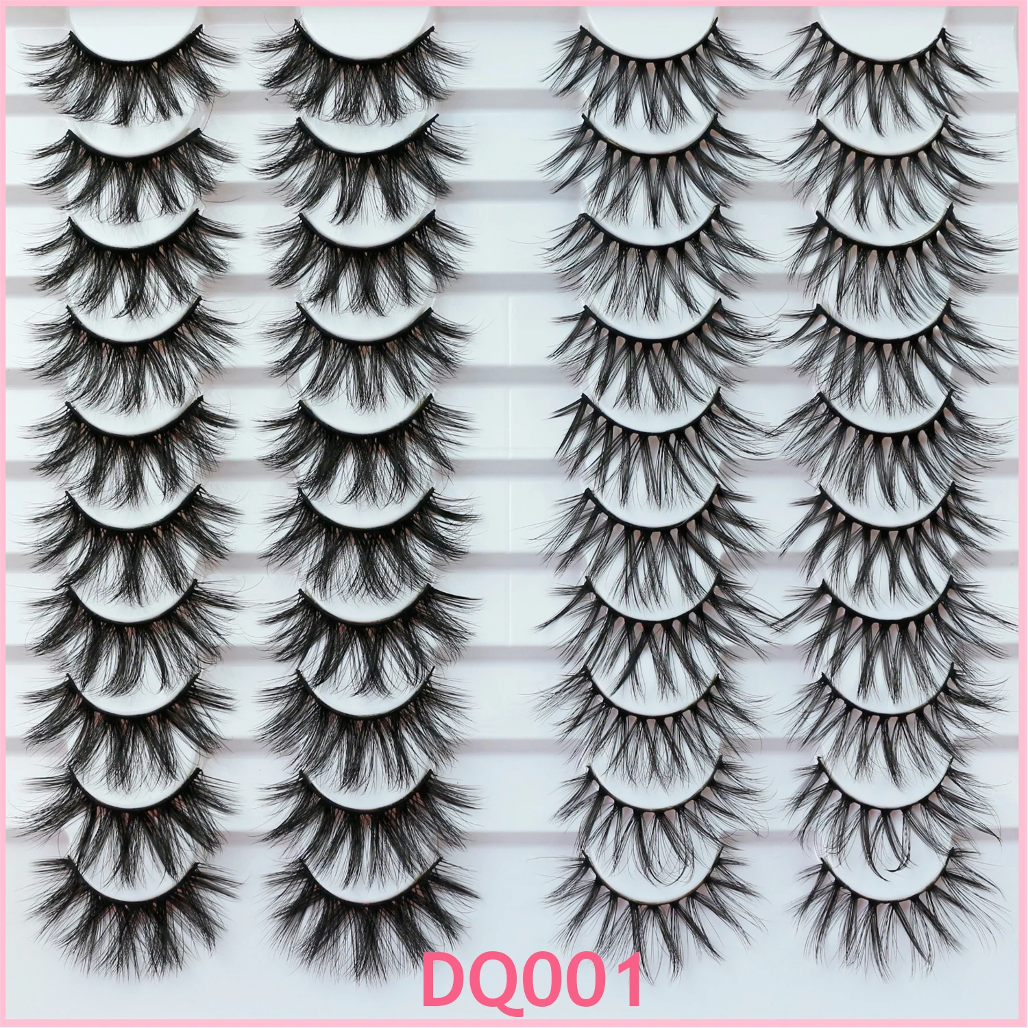 Abestyou 11-18mm 20pairs Natural Fake EyeLashes Book Individual Wispy Thick Faux Mink Cat Eye Lashes Makeup Tools Wholesale