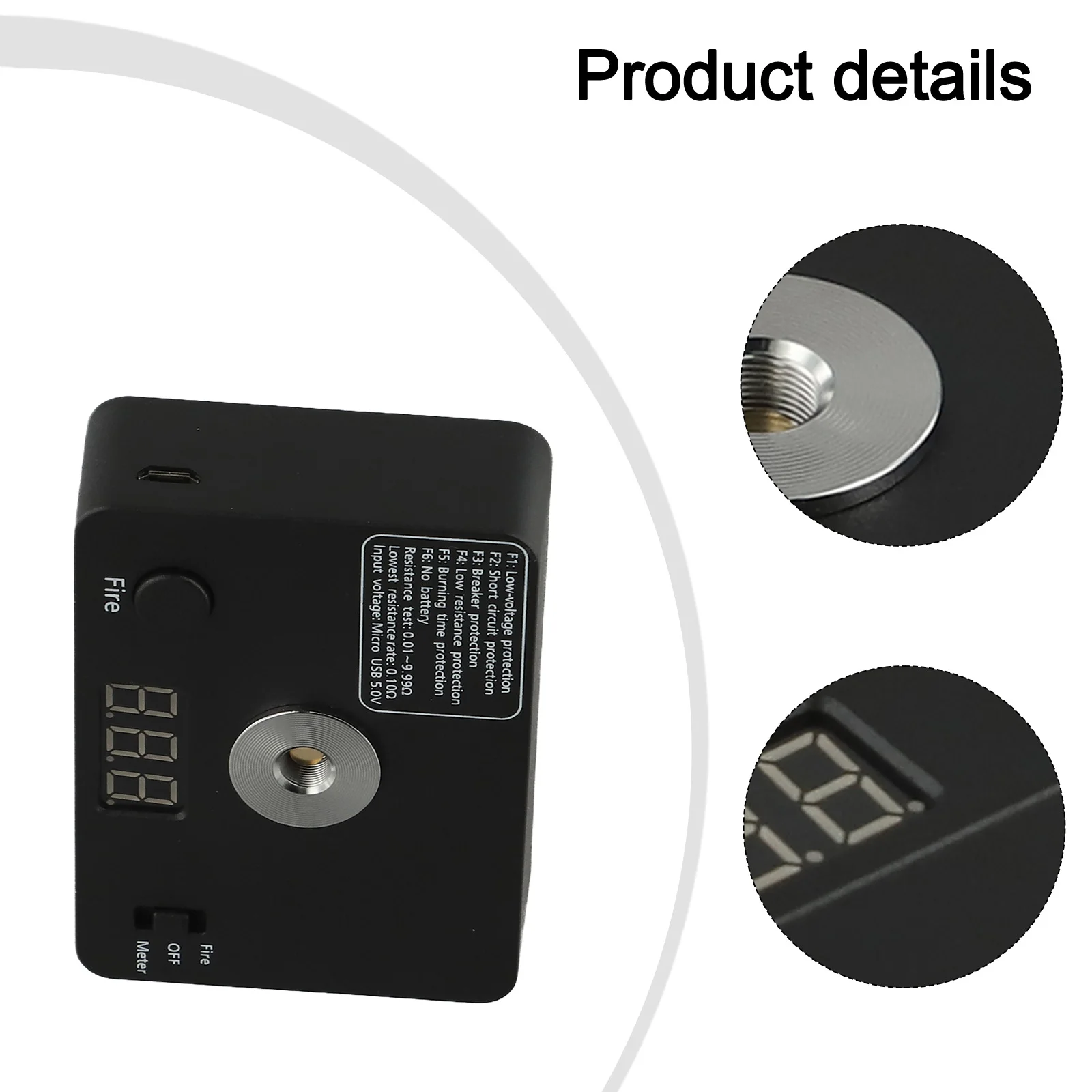 521 Tab For Mini Coil Burn Measurement Build Platform 0.01-9.99 Ohm Resistance Tester With Voltage Reader For For V3 Electronic