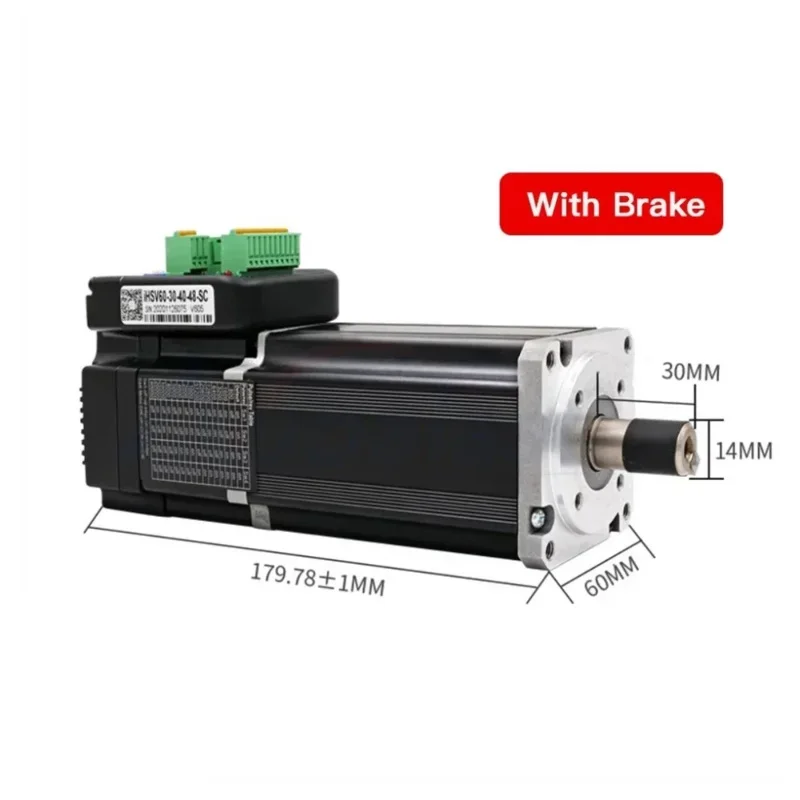 IHSV60-30-40-48-SC CNC3-Phase 1.27NM 400W 48V 3000RPM แบบบูรณาการมอเตอร์เบรคล่าสุด V605 Easy Servo สําหรับเครื่อง CNC