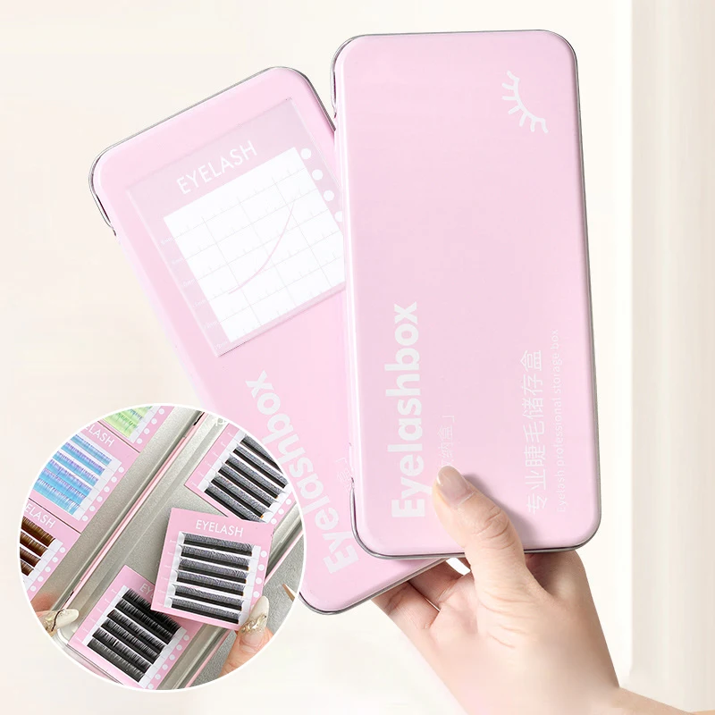 Empty Magnetic Fake Eyelash Storage Box With 6 Diskettes False Eyelash Holder Case Container Travel Pallet Lash Holder